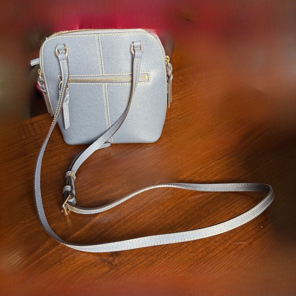 Dooney & Bourke Elegant Gray Light Blue Crossbody Bag